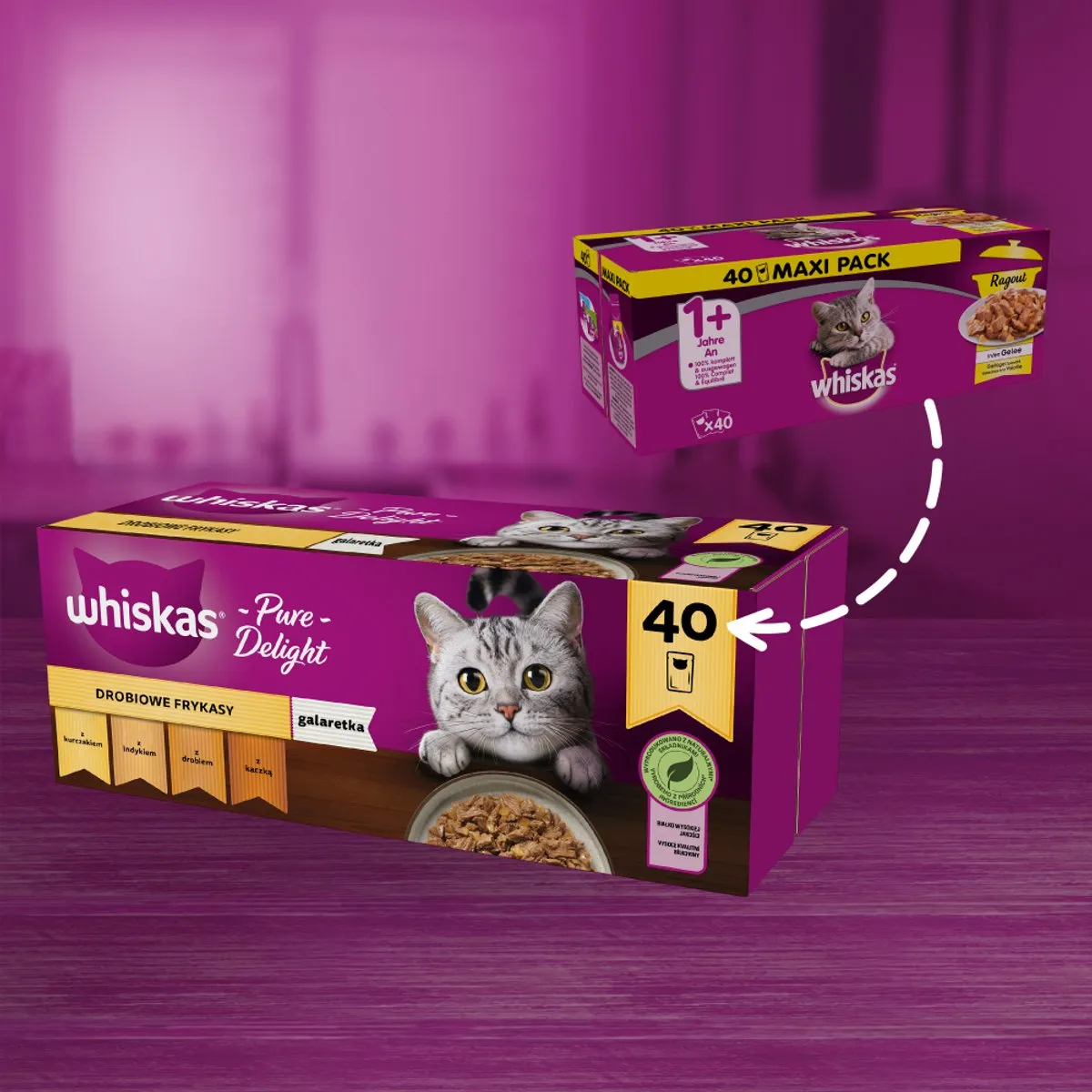 Whiskas Drobiowe Frykasy Voor Volwassen Katten - 40 Stuks
