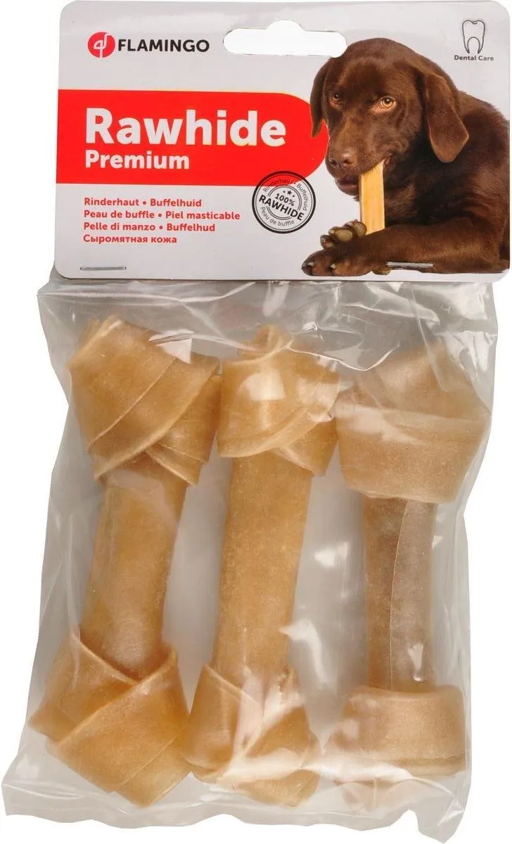 Flamingo Premium Knoopbeen Hondensnack 3 Stuks - 135g