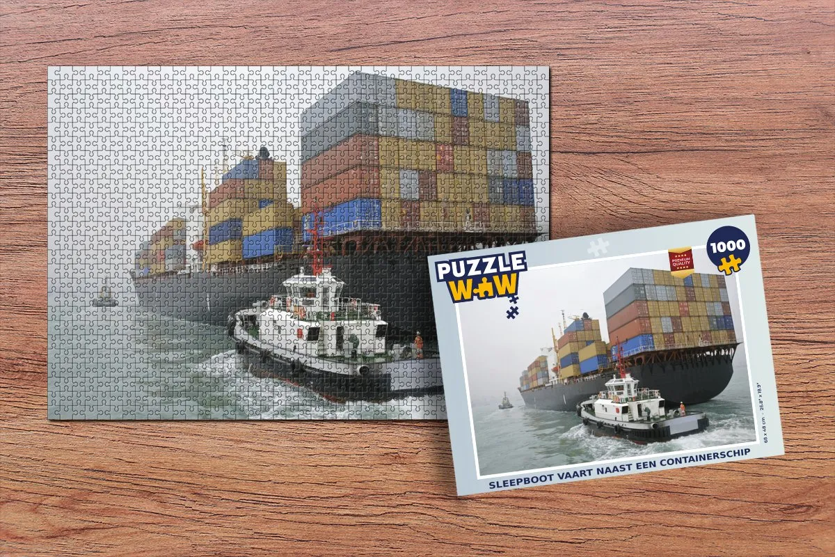 PuzzleWow Legpuzzel 1000 Stuks Sleepboot - Multicolor