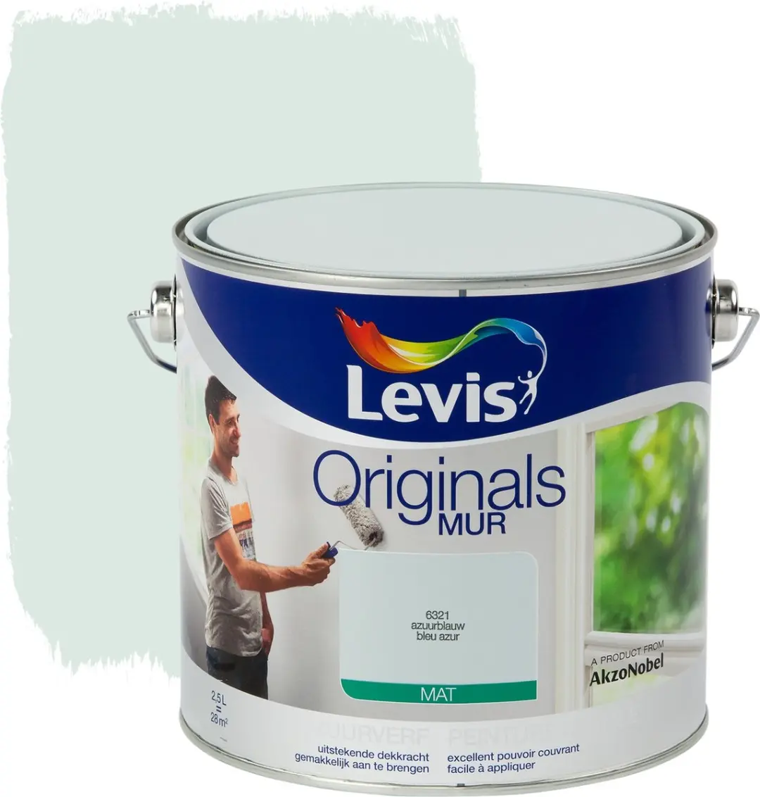 Muurverf Originals mat 2,5l azuurblauw