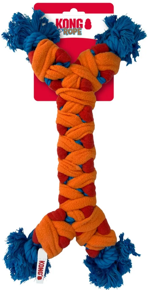 KONG Rope Rally Bone - M - Oranje/Rood/Blauw