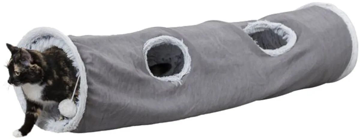 Trixie Katten Speeltunnel Harvey - Grijs 116x27cm - afbeelding 6 van 6