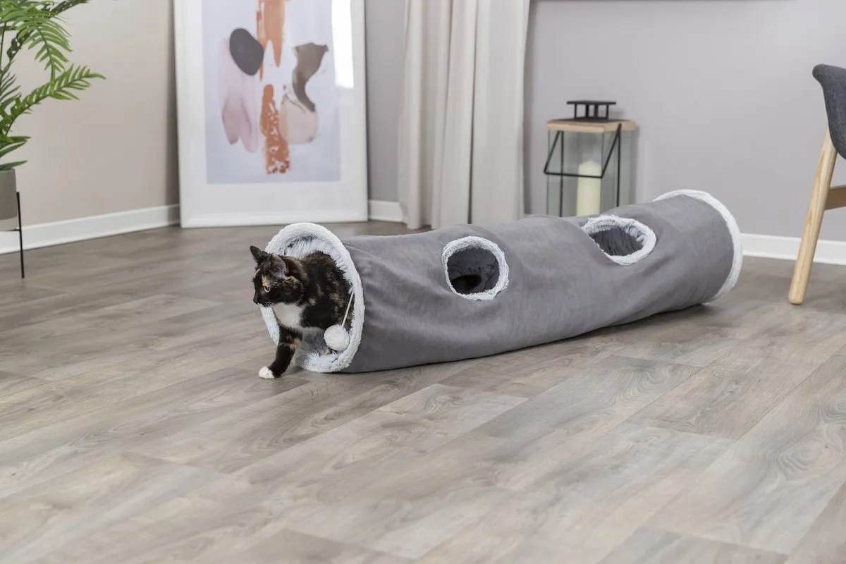 Trixie Katten Speeltunnel Harvey - Grijs 116x27cm