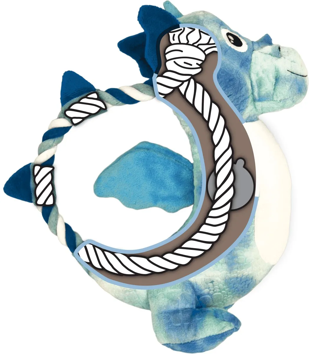 KONG Dragon Knots M/L - Blauw/Rood/Groen