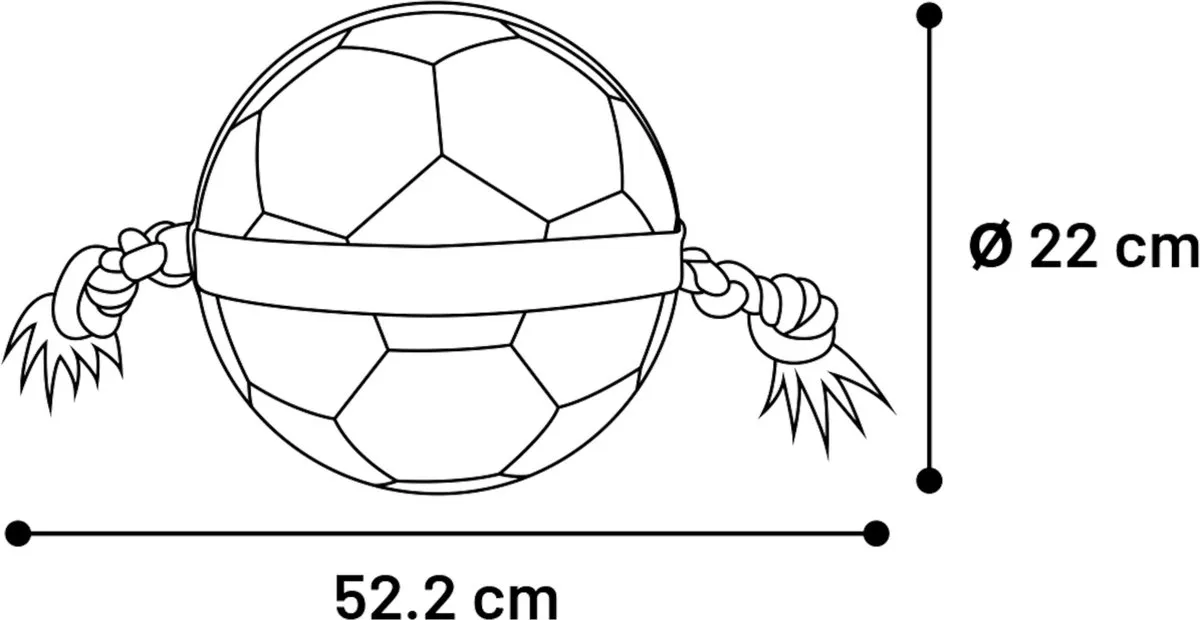 Flamingo Matchball Voetbal Hondenspeelgoed 22cm - Zwart/Wit - afbeelding 2 van 6