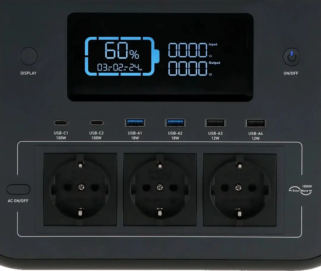 Mestic MPS-1800 Power Station 1226Wh - afbeelding 3 van 6