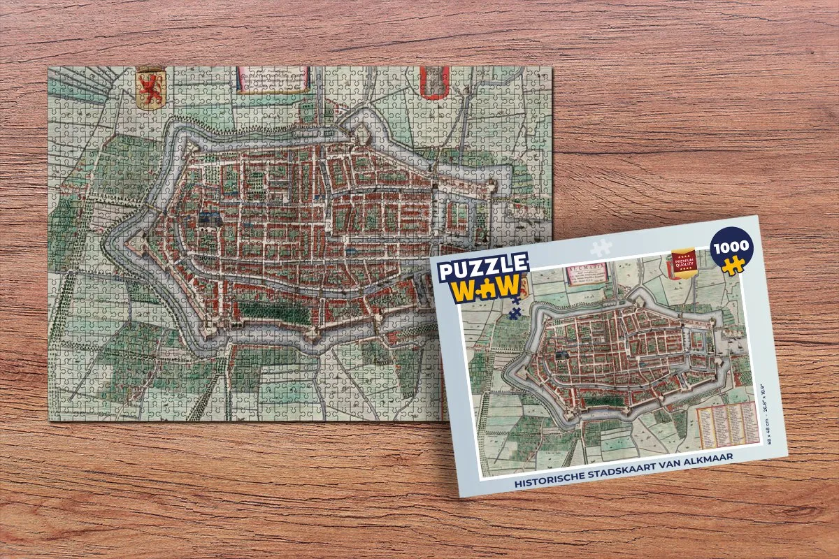 PuzzleWow Vintage Alkmaar Legpuzzel 1000 Stuks - Multicolor