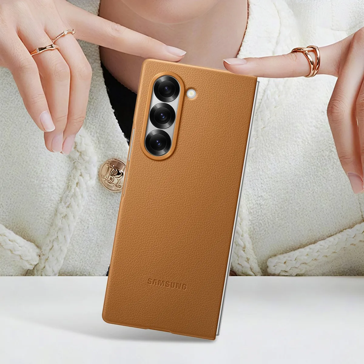 Samsung Galaxy Z Fold6 Vegan Leren Hoesje EF-VF956PAEGWW - Bruin