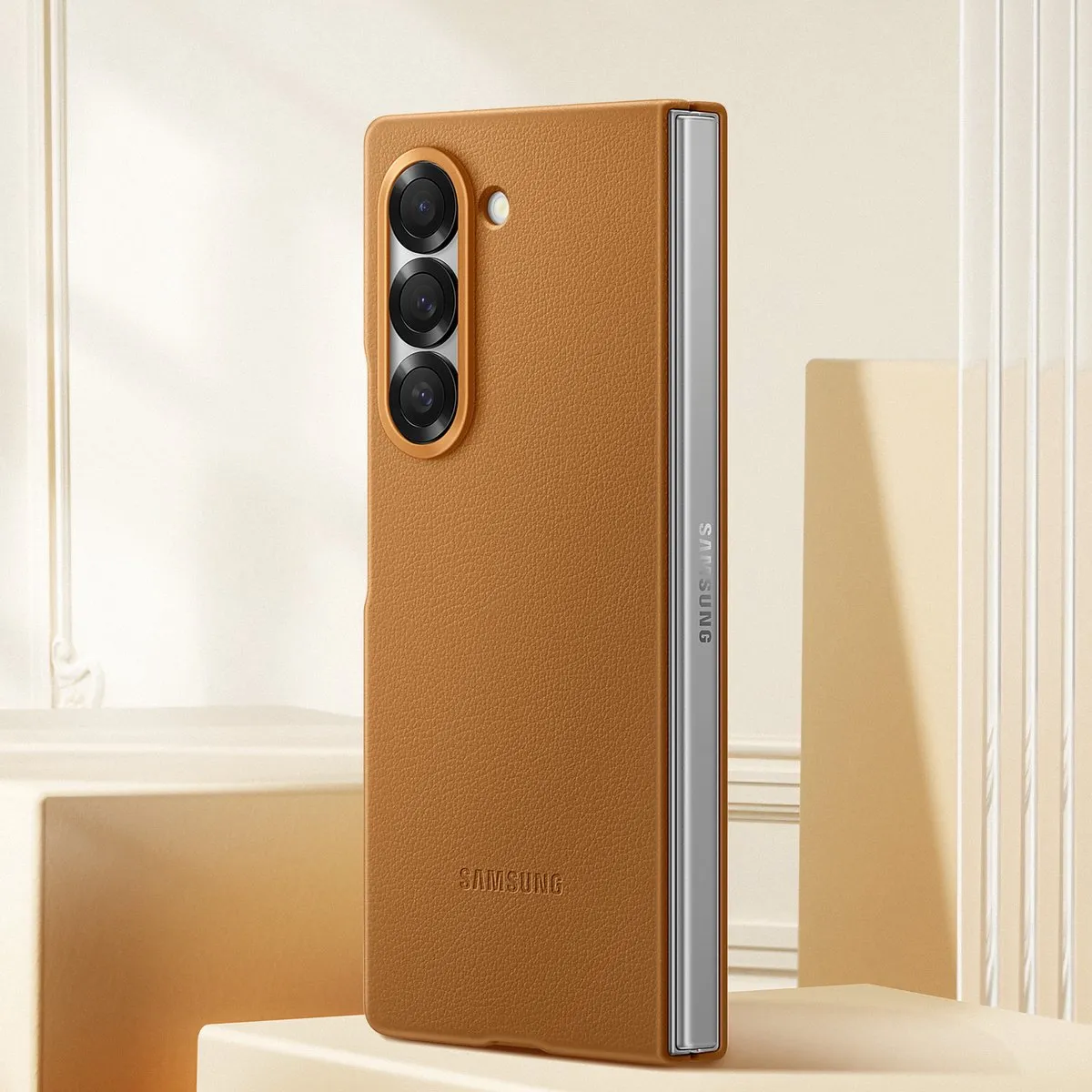 Samsung Galaxy Z Fold6 Vegan Leren Hoesje EF-VF956PAEGWW - Bruin - afbeelding 6 van 6