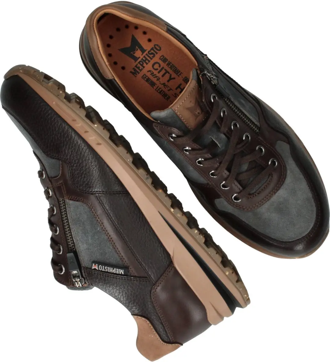 Mephisto - BRADLEY - Vrije tijdsschoenenHeren veterschoenHeren sneakersCasual - Kleur: Bruin - Maat: 47 - afbeelding 3 van 6