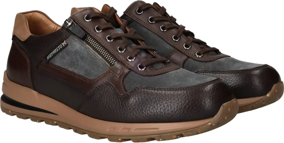 Mephisto - BRADLEY - Vrije tijdsschoenenHeren veterschoenHeren sneakersCasual - Kleur: Bruin - Maat: 47 - afbeelding 2 van 6