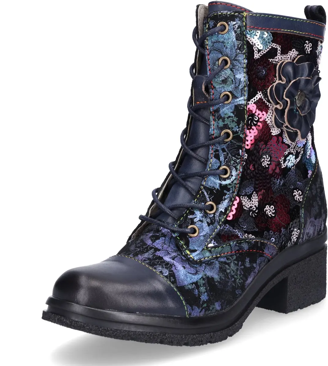 Laura Vita dameslaars met veters blauw