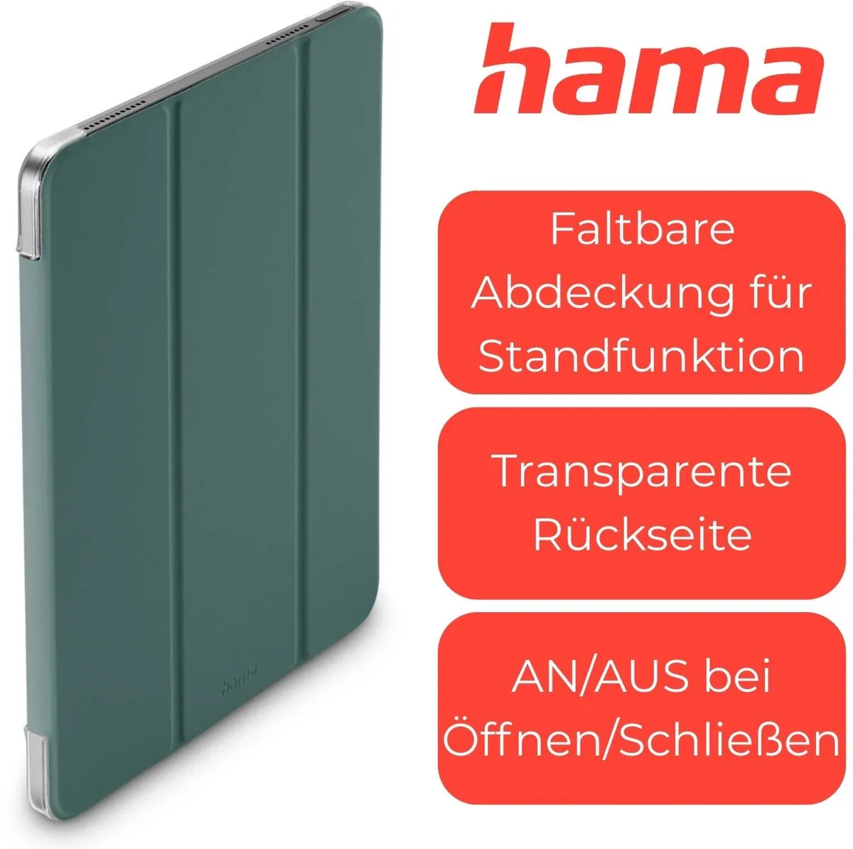 Hama Tablethoes iPad Air 13 Fold Clear - Groen