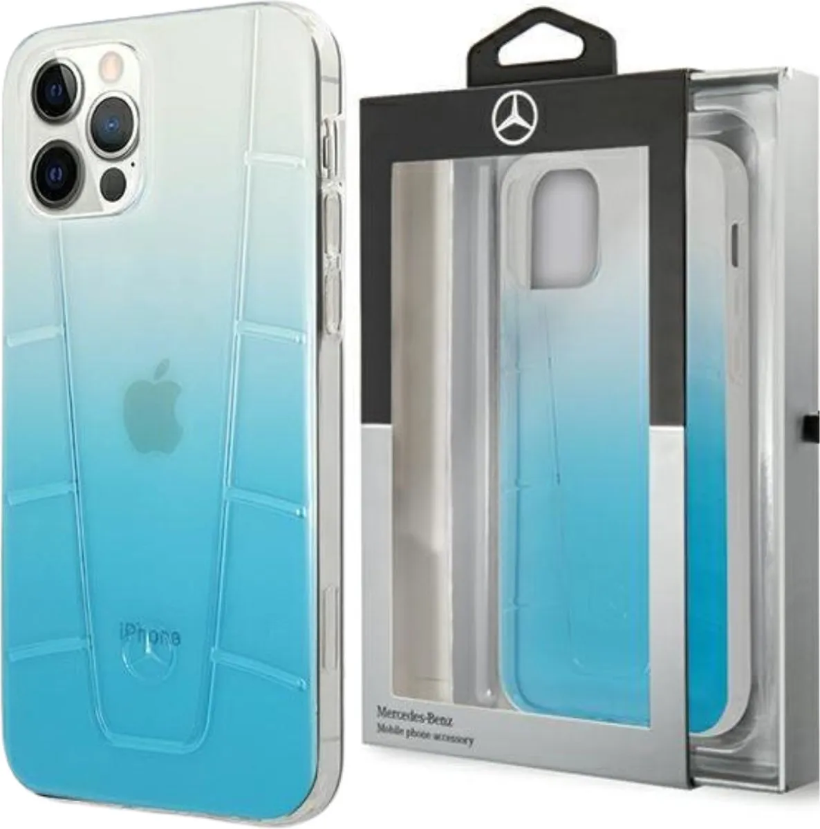 Mercedes-Benz Back Case Transparent Line iPhone 12 Pro Max - Blauw