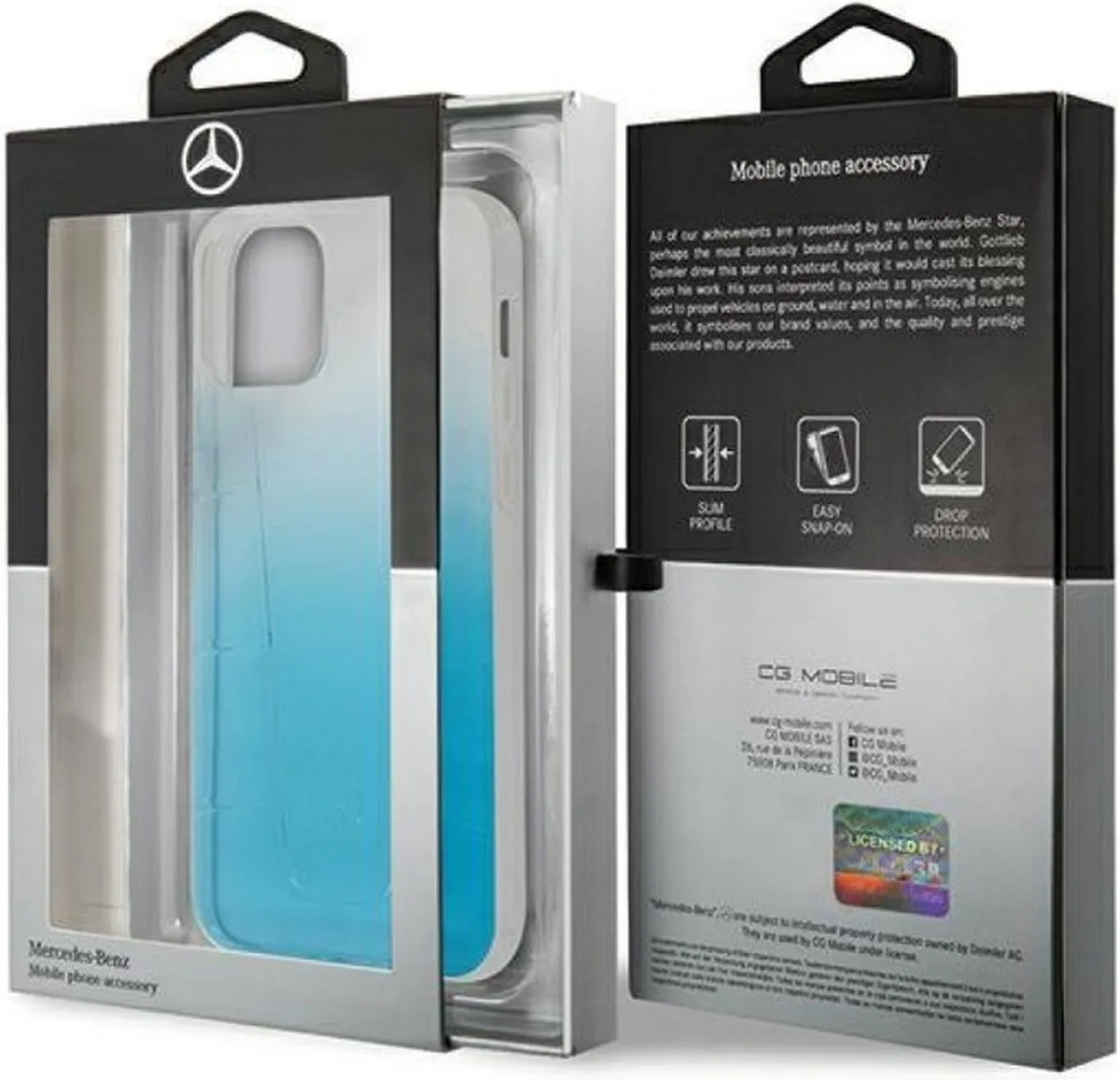 Mercedes-Benz Back Case Transparent Line iPhone 12 Pro Max - Blauw