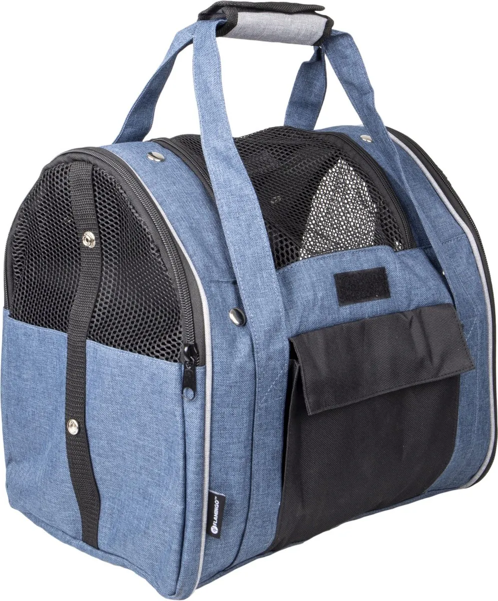 Flamingo Lenie Blauw Rugzak voor Honden & Katten 36x32x32cm