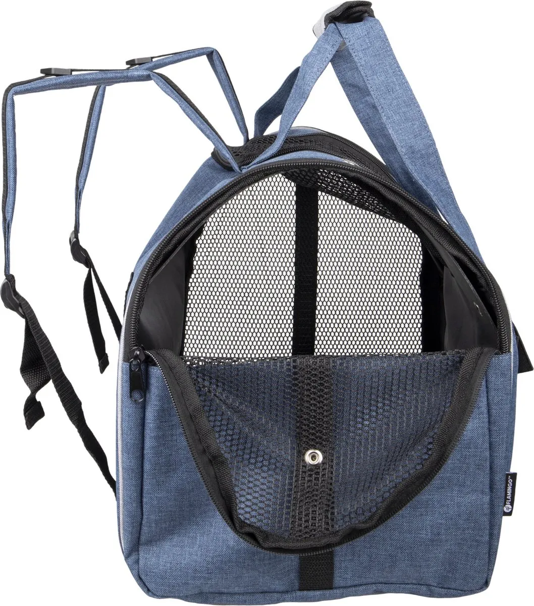Flamingo Lenie Blauw Rugzak voor Honden & Katten 36x32x32cm