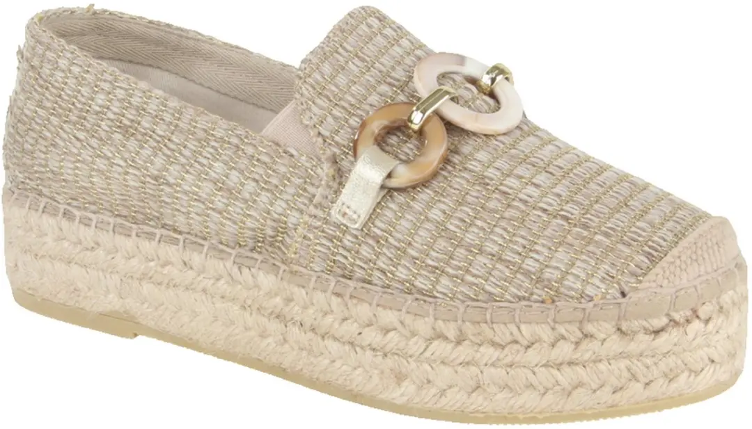 Viguera 2292 Loana Camello Instappers Beige Goud Textiel Dames - Beige/Goud - 39 - afbeelding 5 van 5