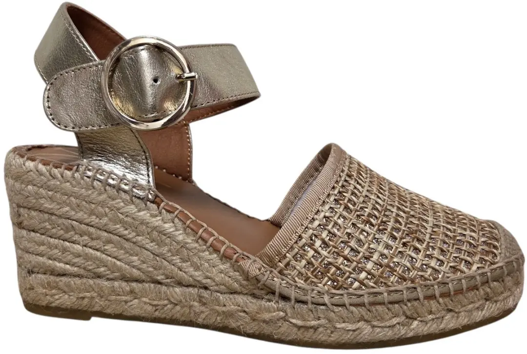 Viguera 2305 Leonor Oro Sandaletten Beige Goud Leer Dames