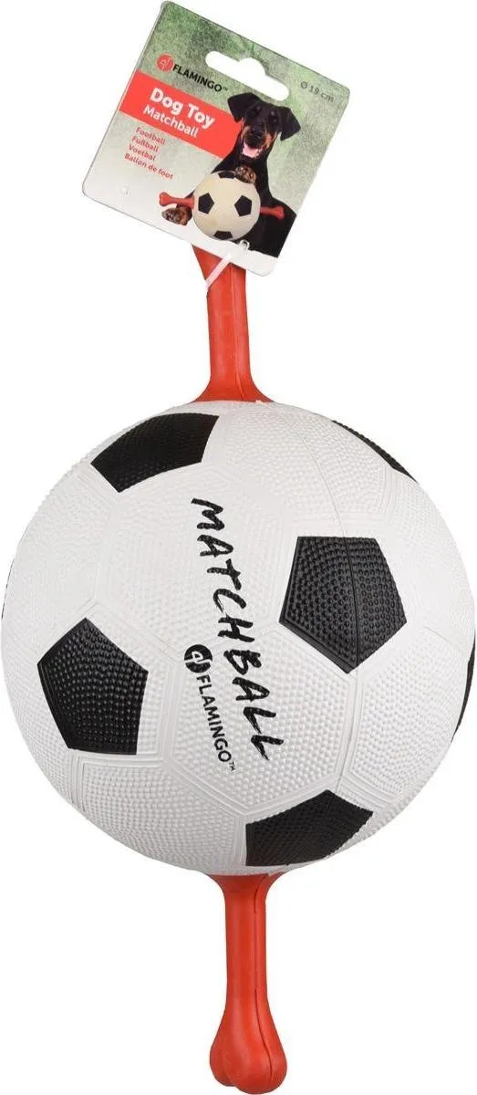 Flamingo Matchball Voetbal Honden 19cm - Zwart