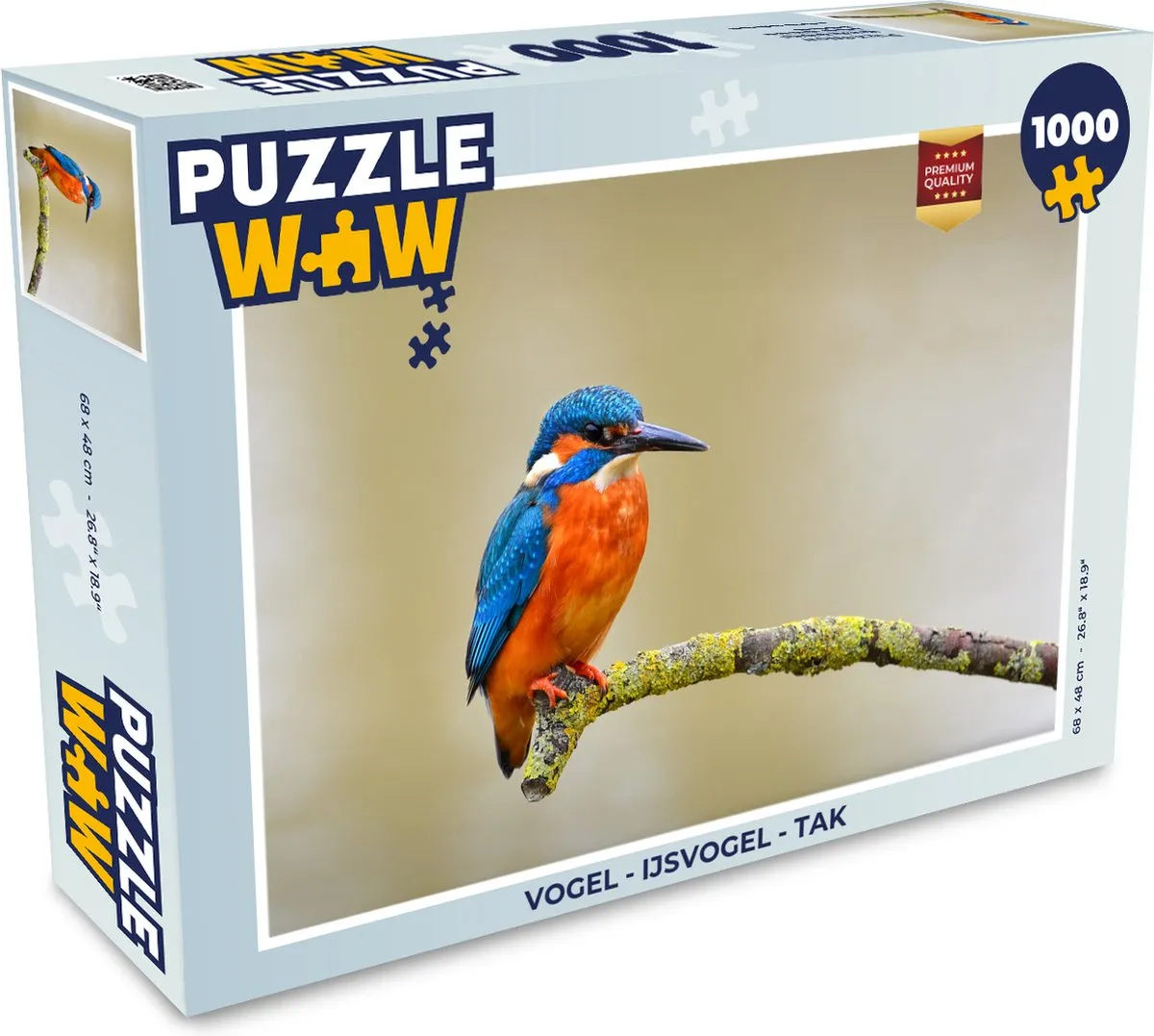 PuzzleWow Vogel IJsvogel Tak Legpuzzel 1000 Stuks