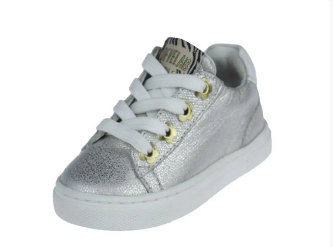 Develab 44708 Sneakers Meisjes - Leren Sneaker - Zilver - Maat 24 - afbeelding 3 van 6