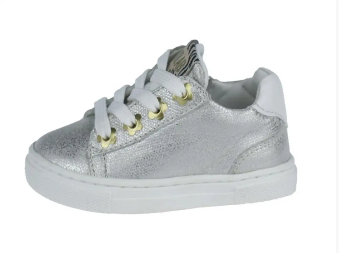 Develab 44708 Sneakers Meisjes - Leren Sneaker - Zilver - Maat 24 - afbeelding 2 van 6