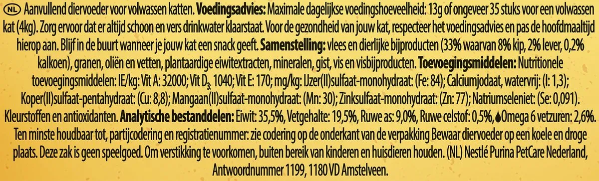 Felix Party Mix Original Kattensnacks 8x60g - Kip Kalkoen & Lever