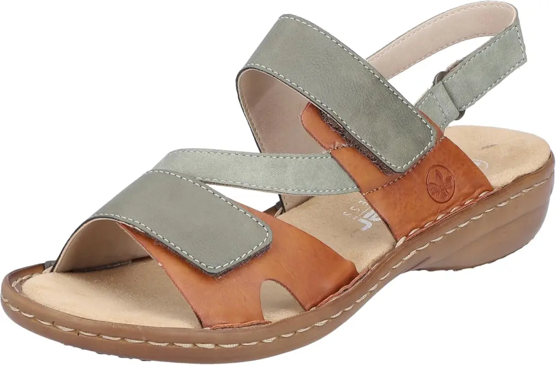 Rieker Dames Sandalen 60866 Groen-Grijs
