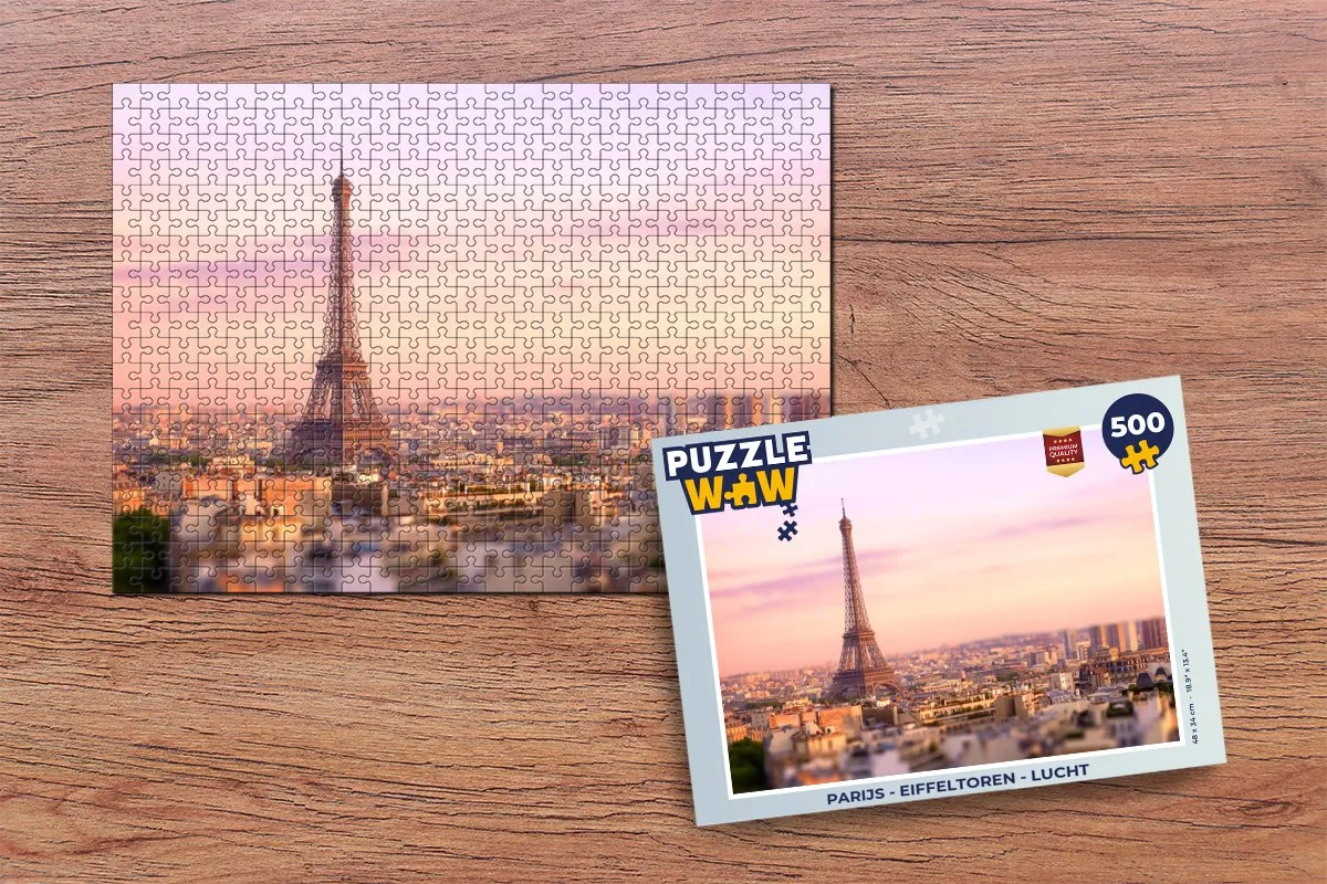 PuzzleWow Parijs Eiffeltoren Lucht Legpuzzel 500 Stuks - Multicolor