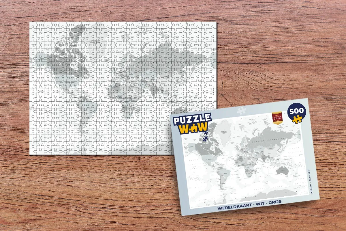 PuzzleWow Wereldkaart Legpuzzel 500 Stuks - Multicolor