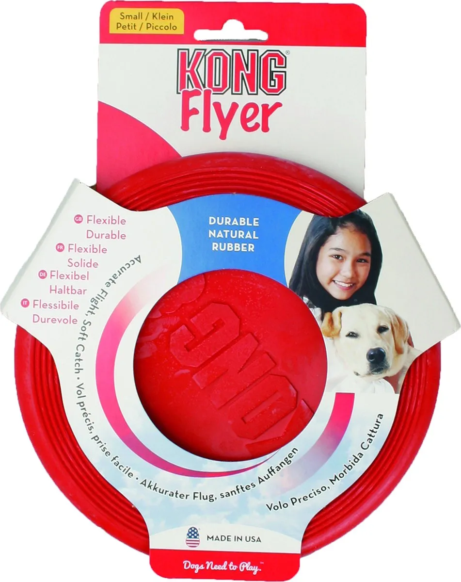 KONG Flyer S Kauwspeelgoed 254x176x18mm - Rood