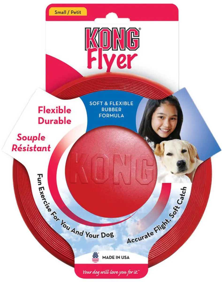 KONG Flyer S Kauwspeelgoed 254x176x18mm - Rood