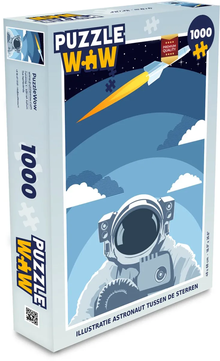 PuzzleWow Astronaut Raket Wolken Legpuzzel 1000 Stuks
