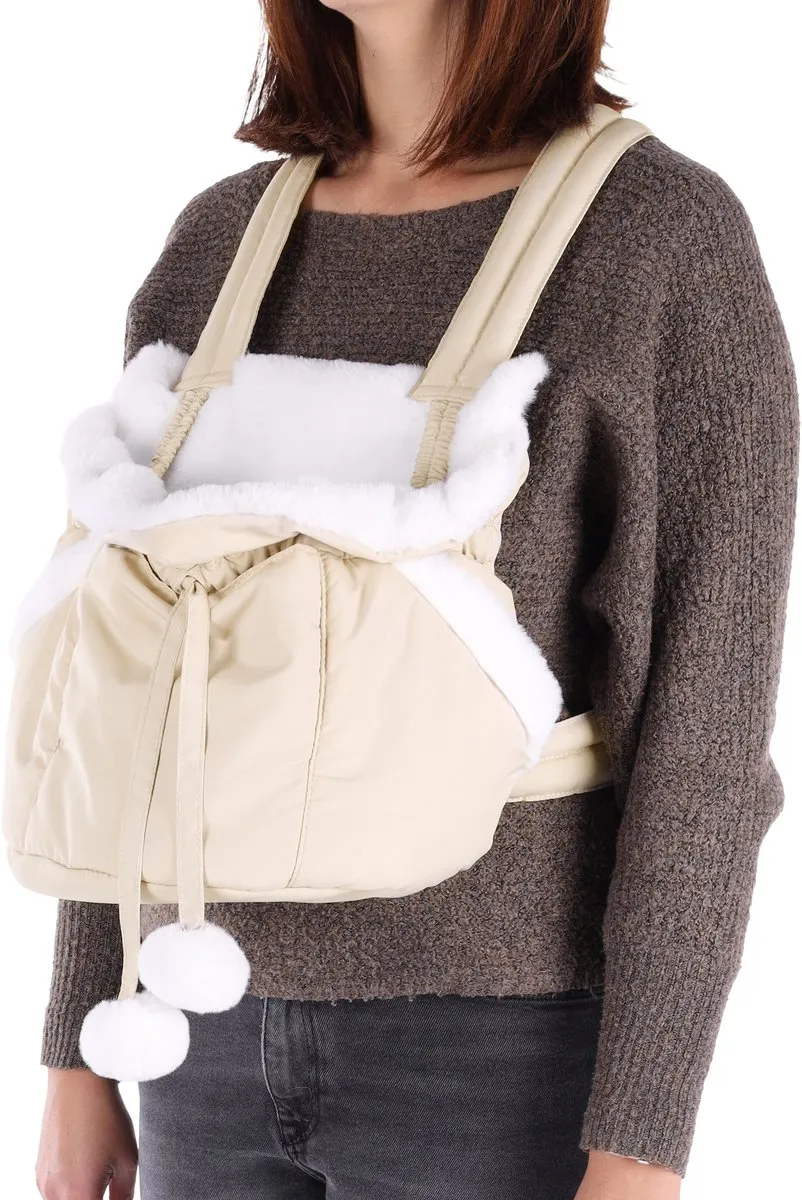 Flamingo Cuddi Hondendraagzak Beige - 32x22x25cm