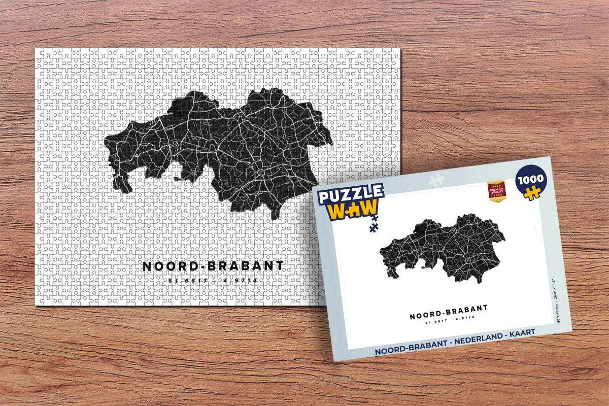 PuzzleWow Noord-Brabant Legpuzzel 1000 Stuks - Multicolor
