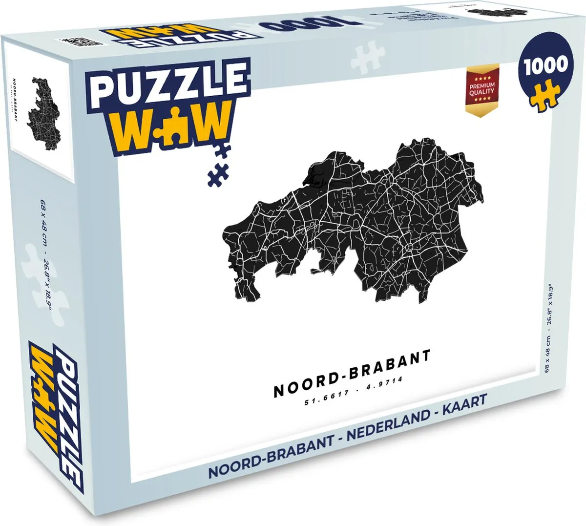 PuzzleWow Noord-Brabant Legpuzzel 1000 Stuks - Multicolor