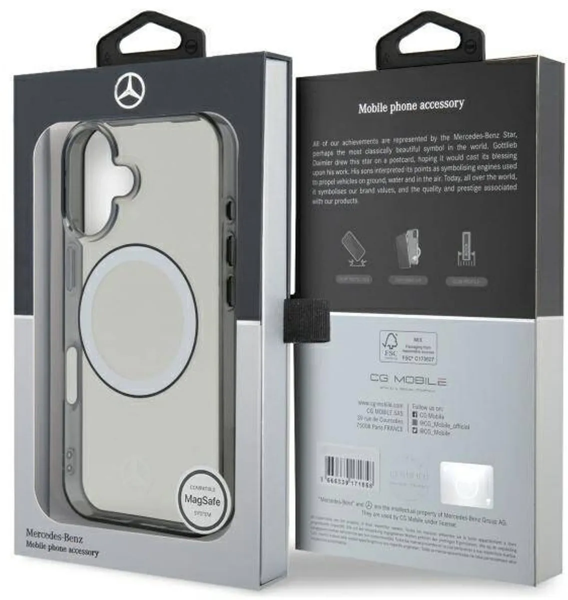 Mercedes-Benz Transparant HardCase Magsafe iPhone 16 Hoesje - afbeelding 5 van 5