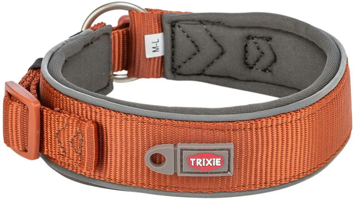 Trixie Halsband Premium Extra Breed 27-35cm - Roest/Grijs - afbeelding 3 van 4