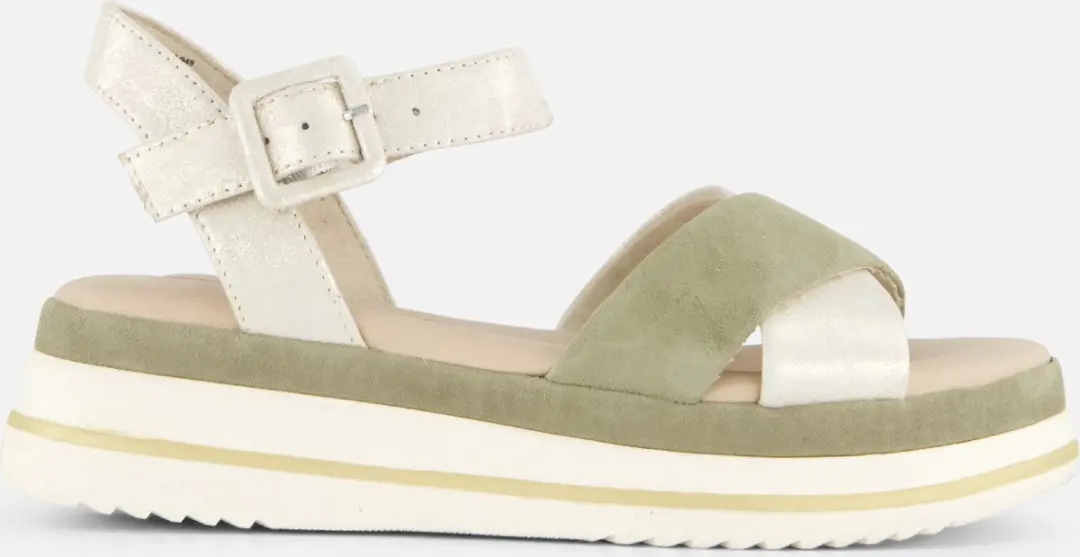 Tamaris Comfort Sandalen met hak groen Leer