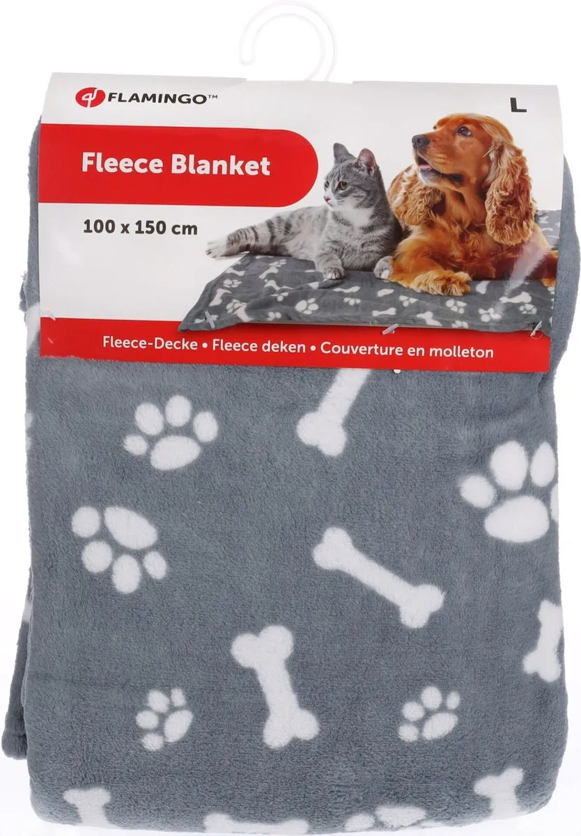 Flamingo Zuma Fleece Deken - 100x150cm - Grijs