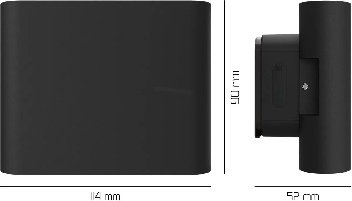 Ledvion - USB Oplaadbare Wandlamp met Afstandsbediening – Zwart – Dimbaar – 2700K – 4400 mAh – Binnen & Buiten – Ovaal