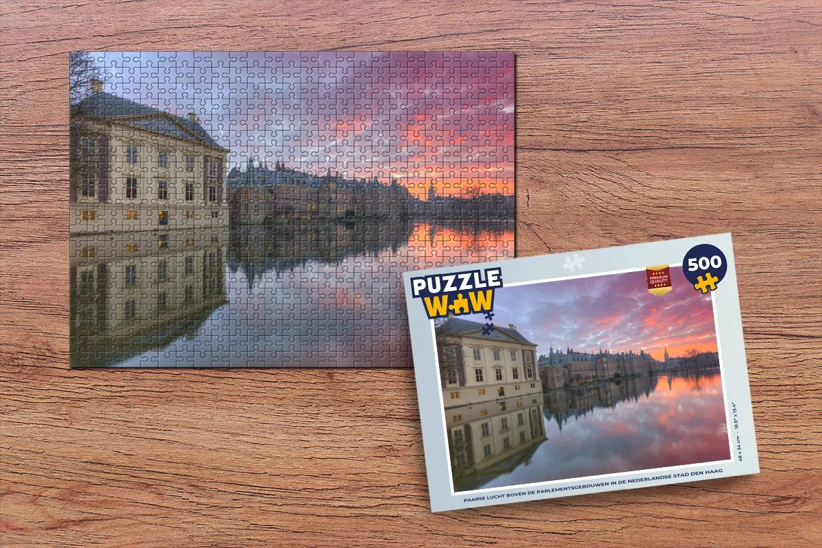 PuzzleWow Den Haag Rivier Lucht Legpuzzel 500 Stuks - Multicolor