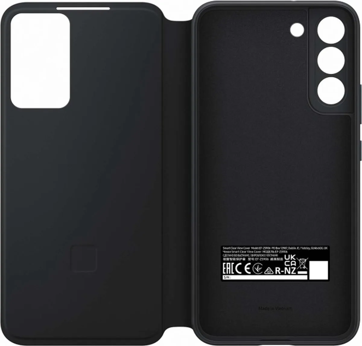 Samsung Clear View Cover EF-ZS906CBEGEE - Galaxy S22 Plus - Zwart