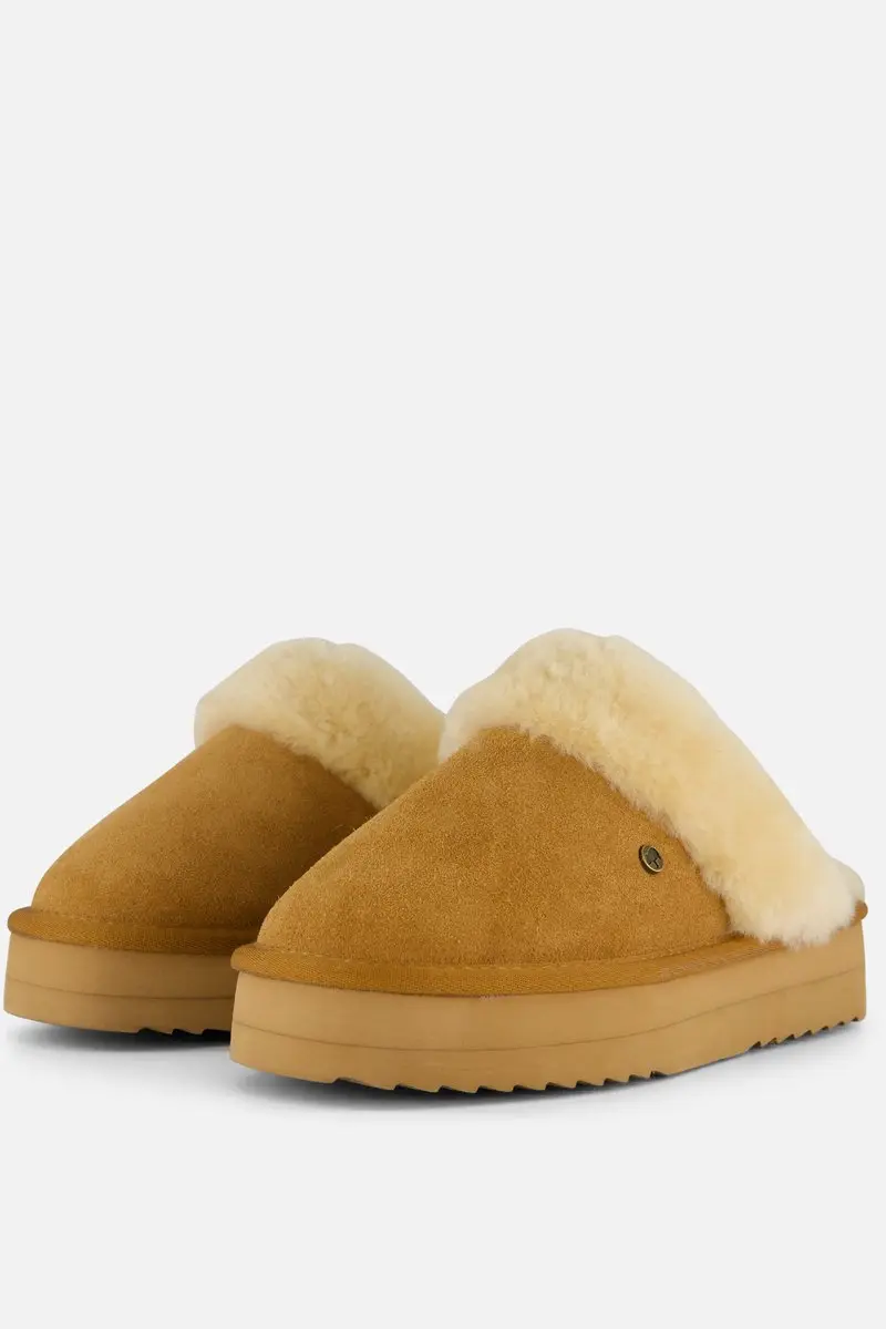 Warmbat Flurry Suede Plateau Dames Sloffen