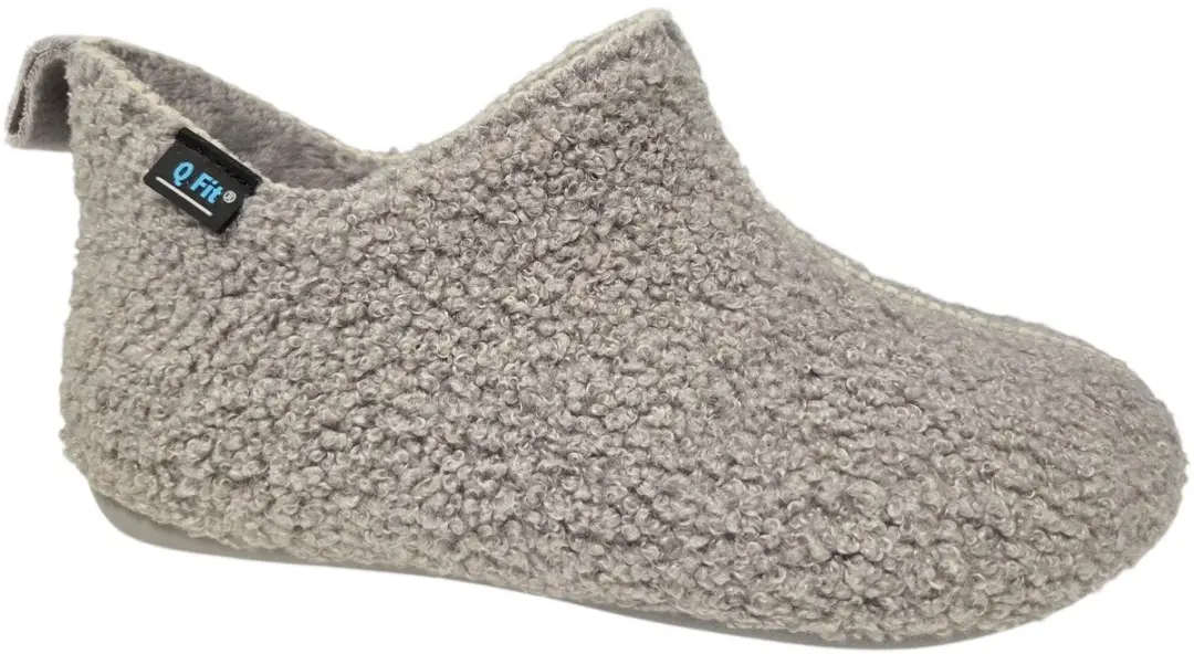 Q Fit Lieke Grijze Gesloten Dames Pantoffels