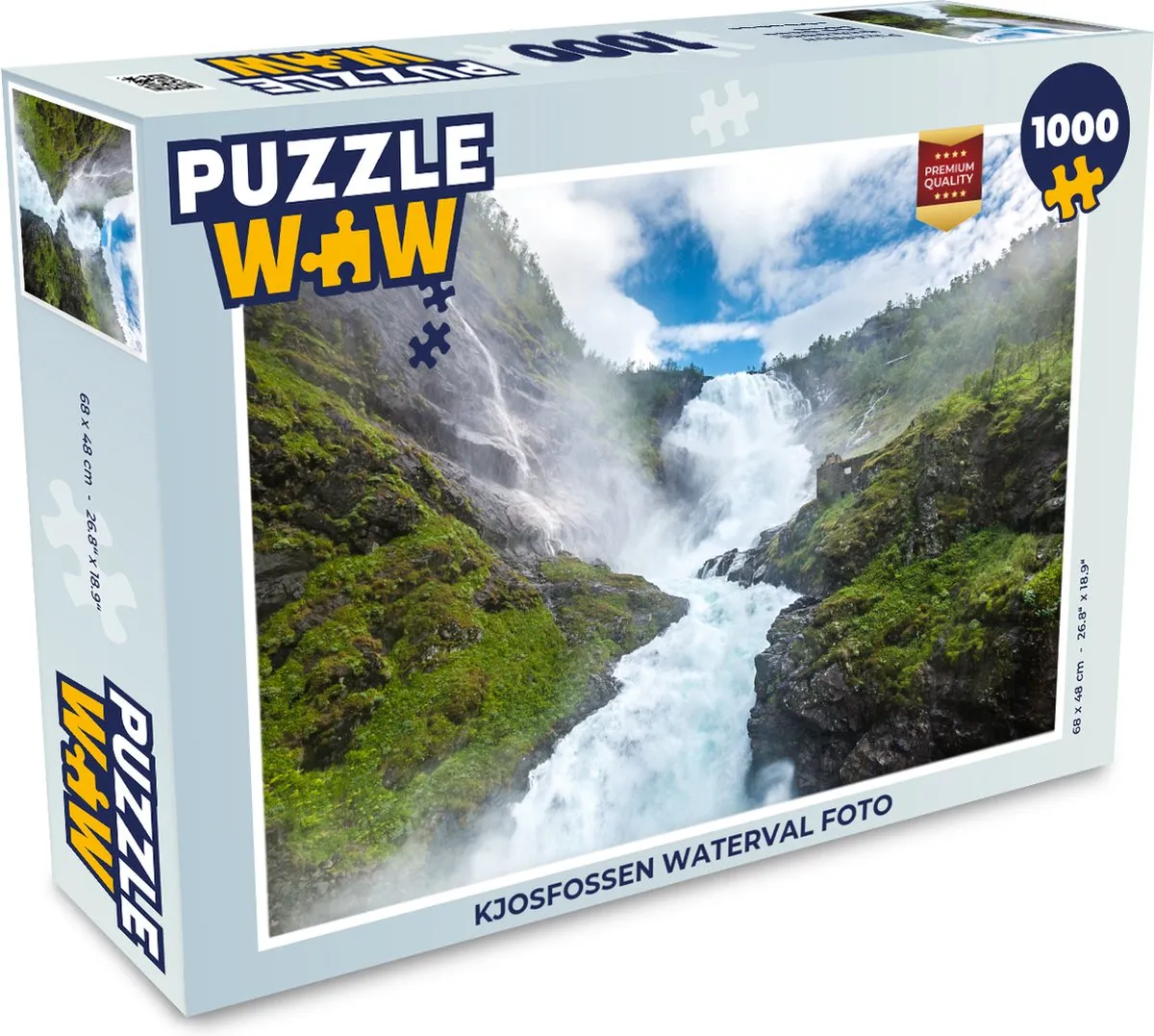 PuzzleWow Kjosfossen Waterval Legpuzzel 1000 Stuks