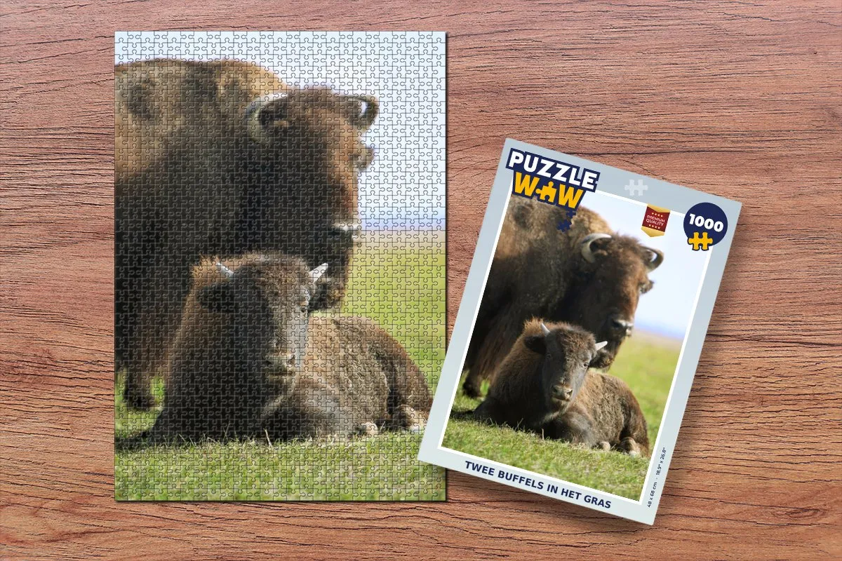 PuzzleWow Buffel Legpuzzel 1000 Stuks - Multicolor