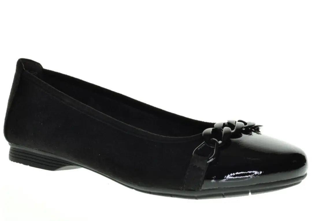 Jana Ballerina Comfort Zwart maat 39