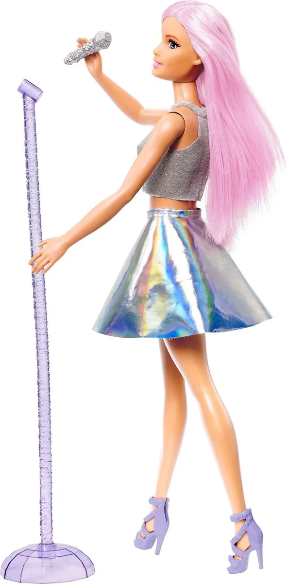 Barbie Careers Popster FXN98 - Roze haar met microfoon